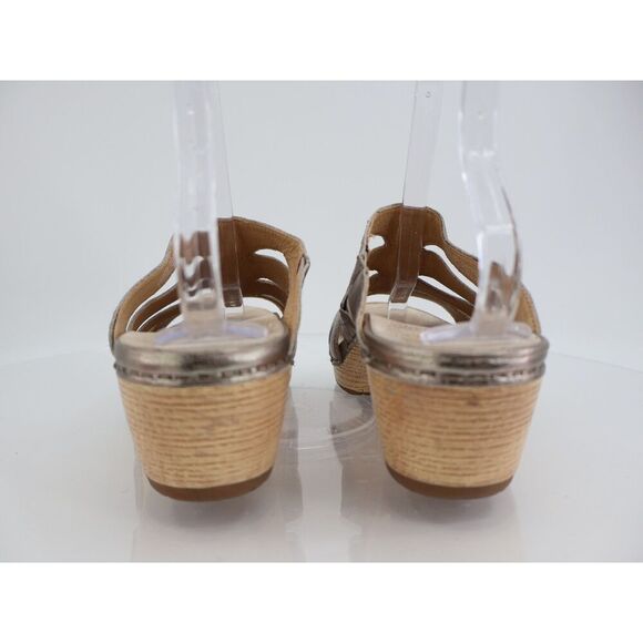 Dansko Lyndi Sandals Womens Size 40 EU 9.5 US Silver Metallic Slides Block Heel - Picture 5 of 11